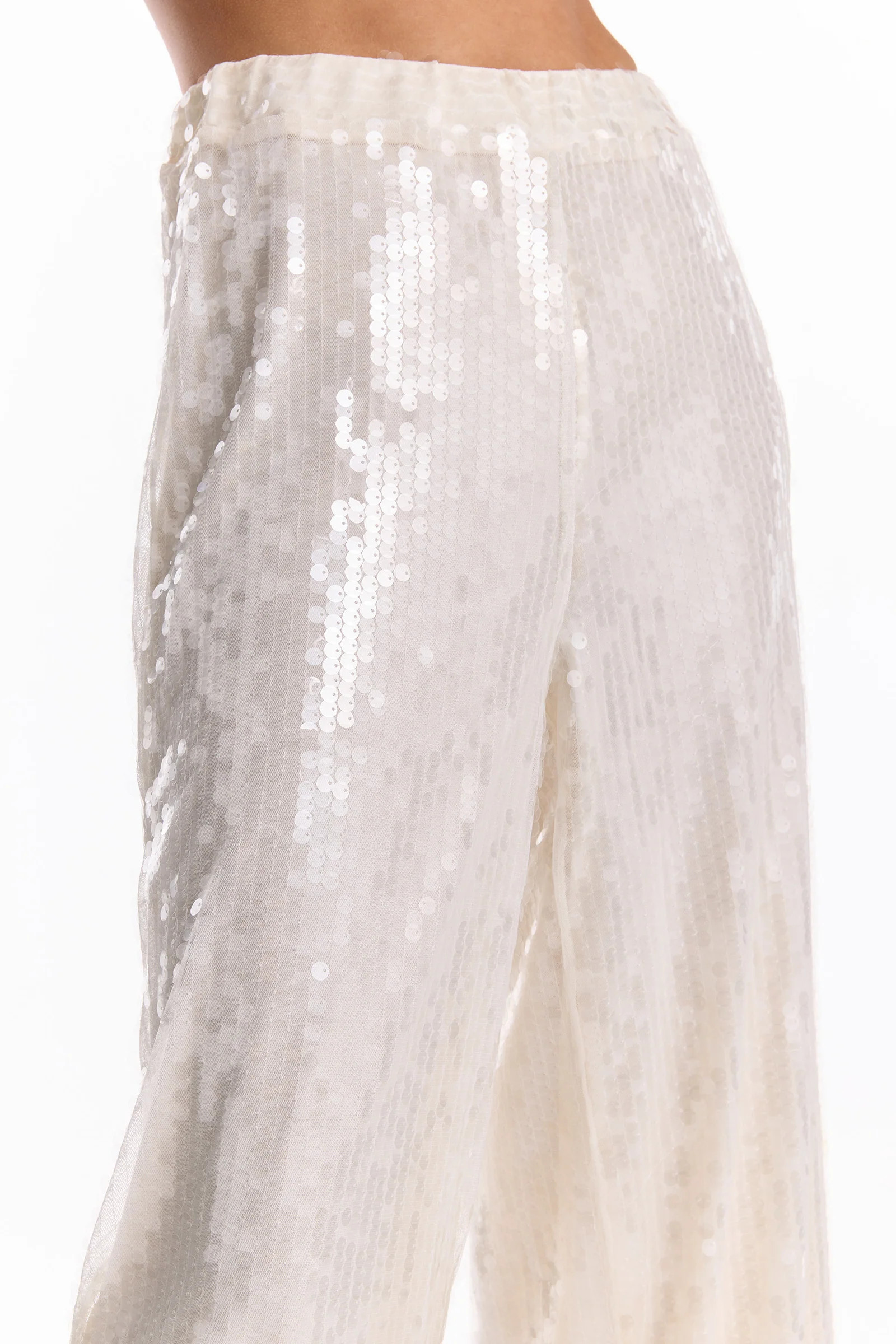 Alba Sequin Pant - Pearl | The Noli Shop