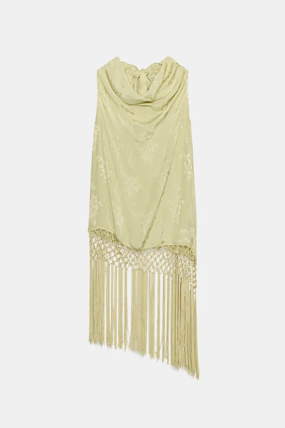 TOP JACQUARD CON FRANGE ZW COLLECTION | Zara IT