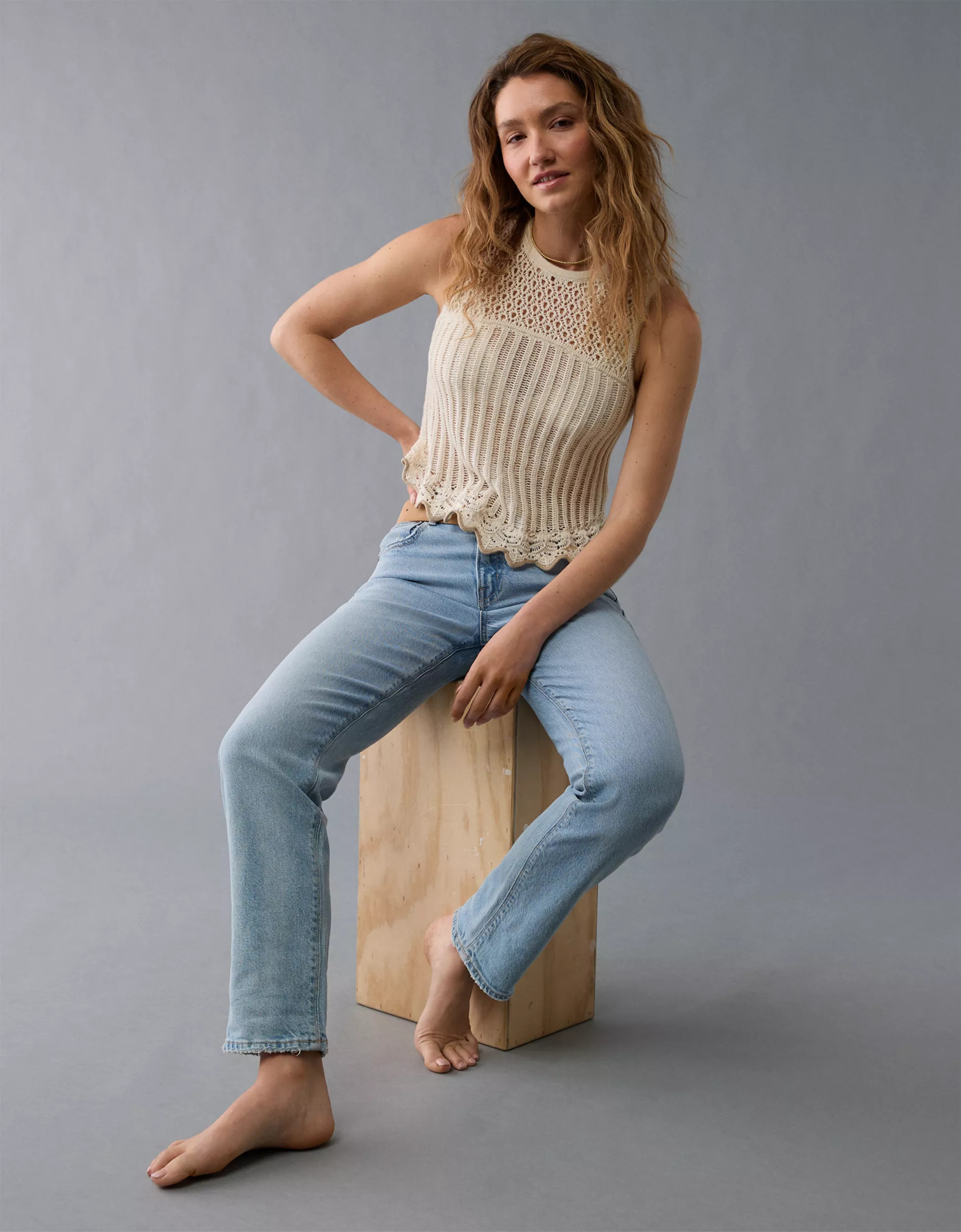 AE Mixed Stitch Sweater Tank Top | American Eagle Outfitters (US & CA)