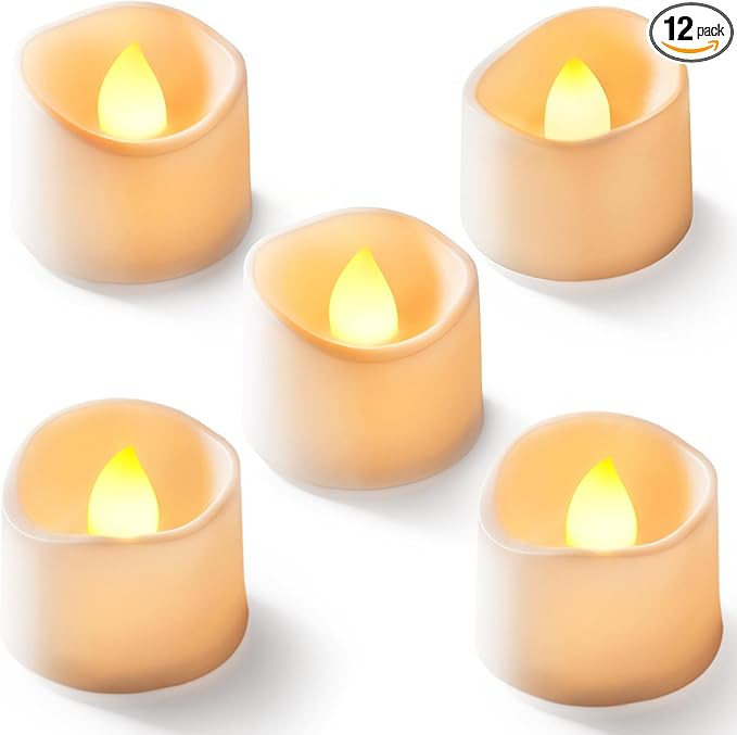 Homemory 12-Pack Flameless LED Candles Tea Lights Battery Operated, 200+ Hours Fake Tealight Cand... | Amazon (US)