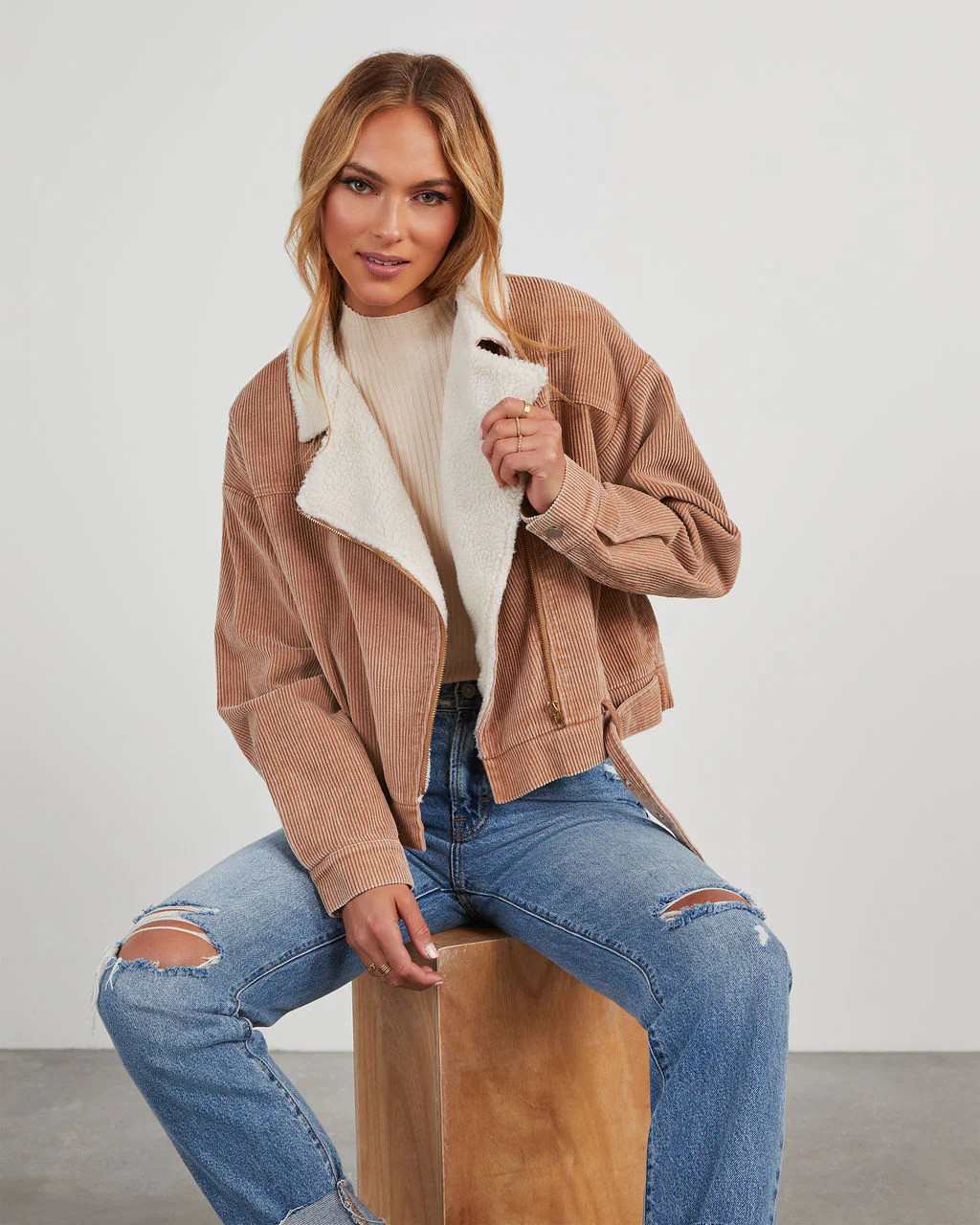 Devyn Corduroy Sherpa Moto Jacket | VICI