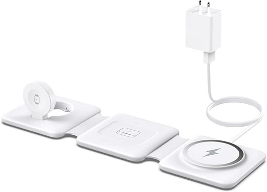 Charging Station for Apple Multiple Devices - 3 in 1 Foldable Magnetic Wireless Charger Dock - Tr... | Amazon (US)