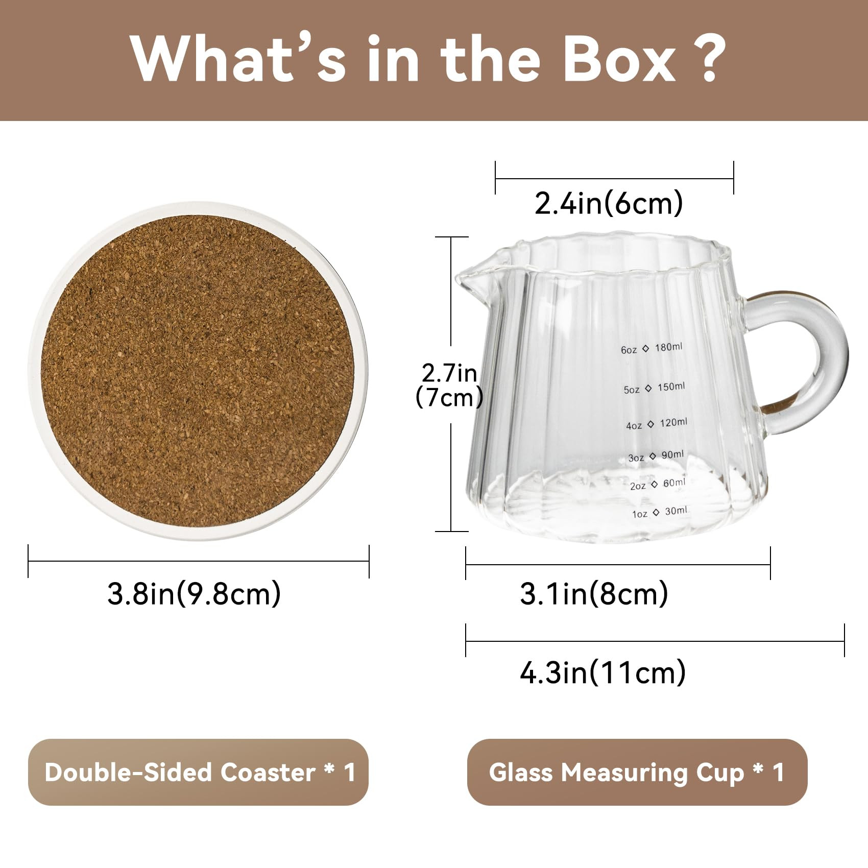 Glass Measuring Cup 6OZ, Espresso Accessories, Expresso Shots Cup, Espresso Shot Glass with V-Sha... | Amazon (US)