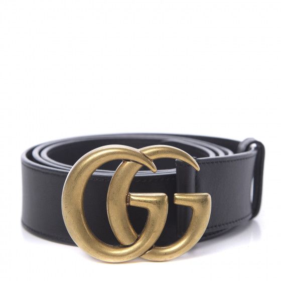 GUCCI Calfskin Double G Belt 100 40 Black | Fashionphile