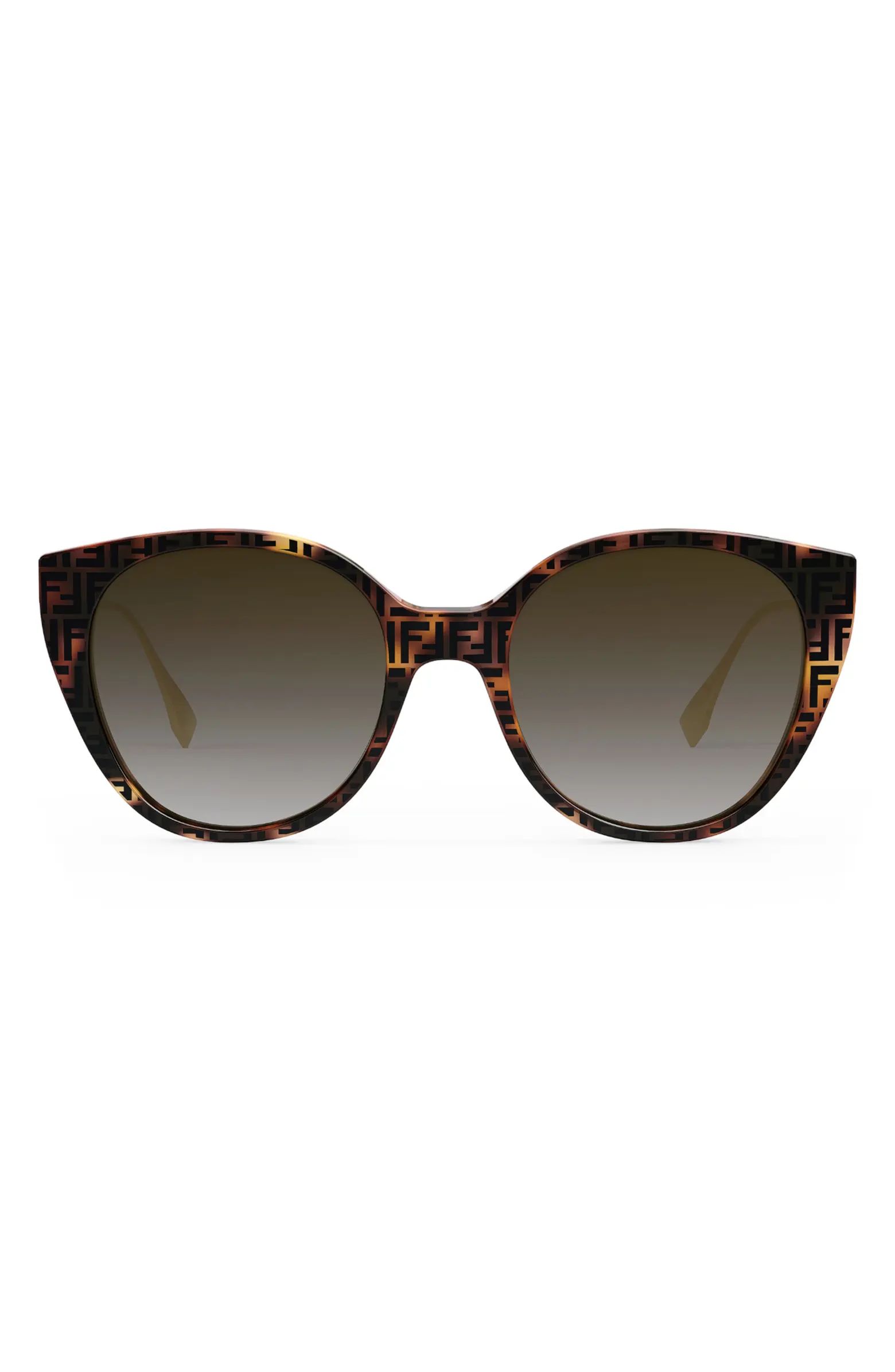 The Fendi Baguette 54mm Round Sunglasses | Nordstrom