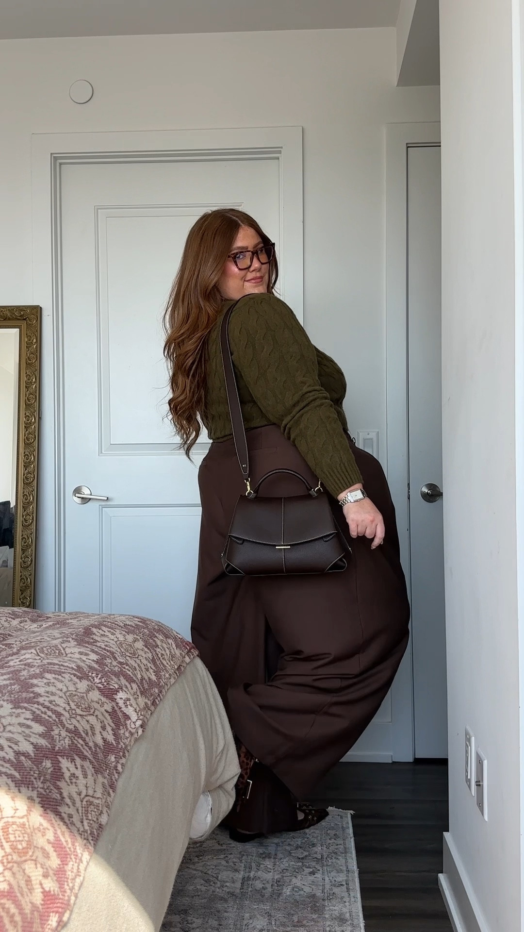 Plus size fall office out inspo!!💼🫶🏻🍂 

Brown pleat trousers - sized up to a 24 so they pleats weren’t pulling!

Green cable knit cardigan- wearing an XL.. XXL would have been a smidge better. Super soft knit fabric! Not itchy. 

Bag is from Polene Pairs 

Shoes are actually quite comfortable!! Not wide specific but doesn’t fit too narrow. 

Fall outfits, work wear, office outfit, autumn outfits 

#LTKautumn #LTKplussize #LTKworkwear