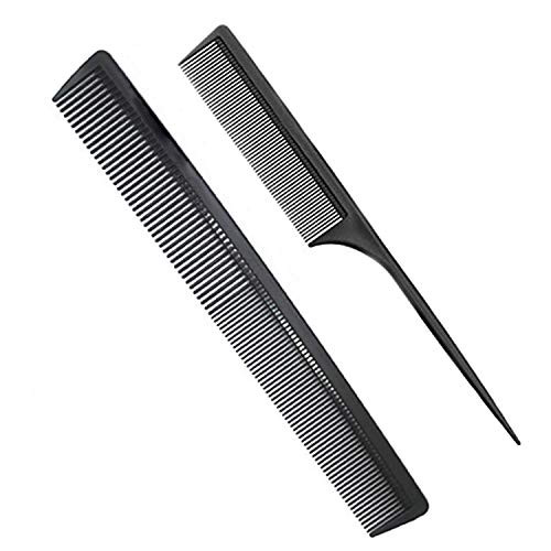 Professional Teasing Comb, Fine and Wide Tooth Hair Barber Comb, Black Carbon Fiber Cutting / Styling / Hairdressing Comb For All Hair Types | Amazon (US)