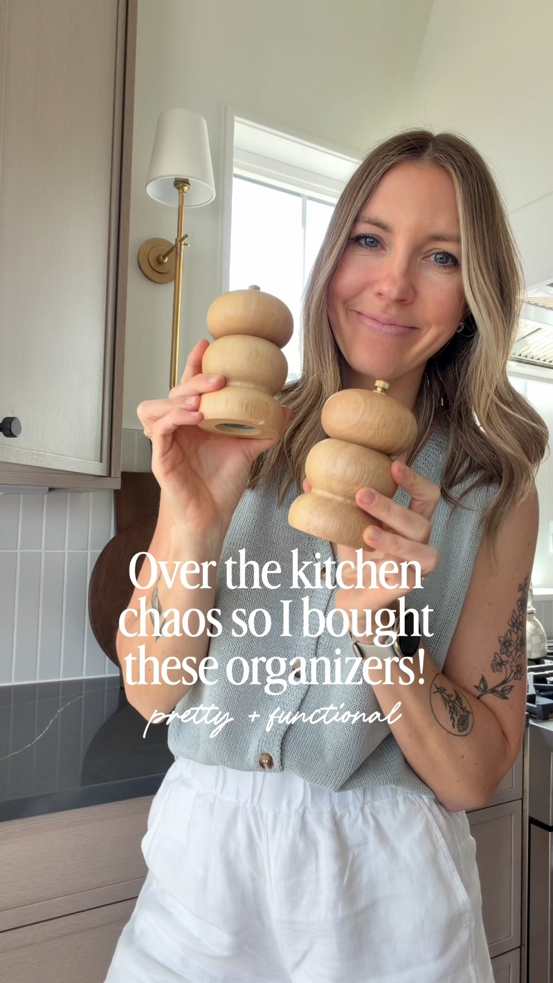 #ad Over the chaos and clutter in the kitchen so I found these pretty and functional finds on @Wayfair! 

The fruit bowl has been a life and counter saver! Too many water bottles? No problem! This organizer is a game changer and I love this wood pedestal tray paired with these salt and pepper grinders. It's all made the biggest difference in our kitchen!



#WayfairPartner #wayfair


#LTKHome #LTKSaleAlert