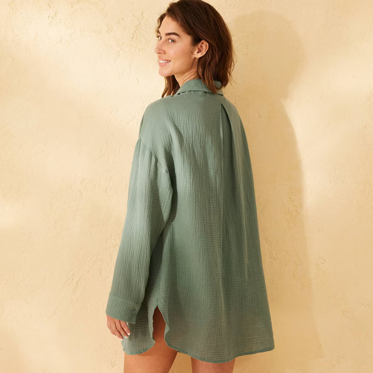 Women's Gauze Cover Up Shirt Dress - Shade & Shore™ | Target