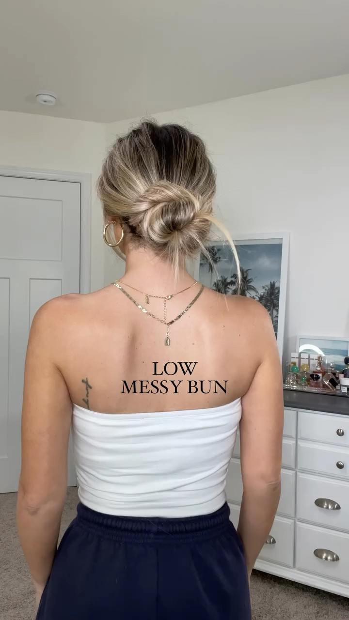 Low Messy Bun 🍒☁️🌊🦪 because idk about you guys but it’s hottttttttt and easy hairstyles that are up & out of my face are the only logical option lately for a guaranteed good hair day! 

Save this quick hairstyle for later when you’re in need of a little summer hair inspo! 🤍 

#hairtutorial #hairstyles #summerhairstyles #lowbun #messybun