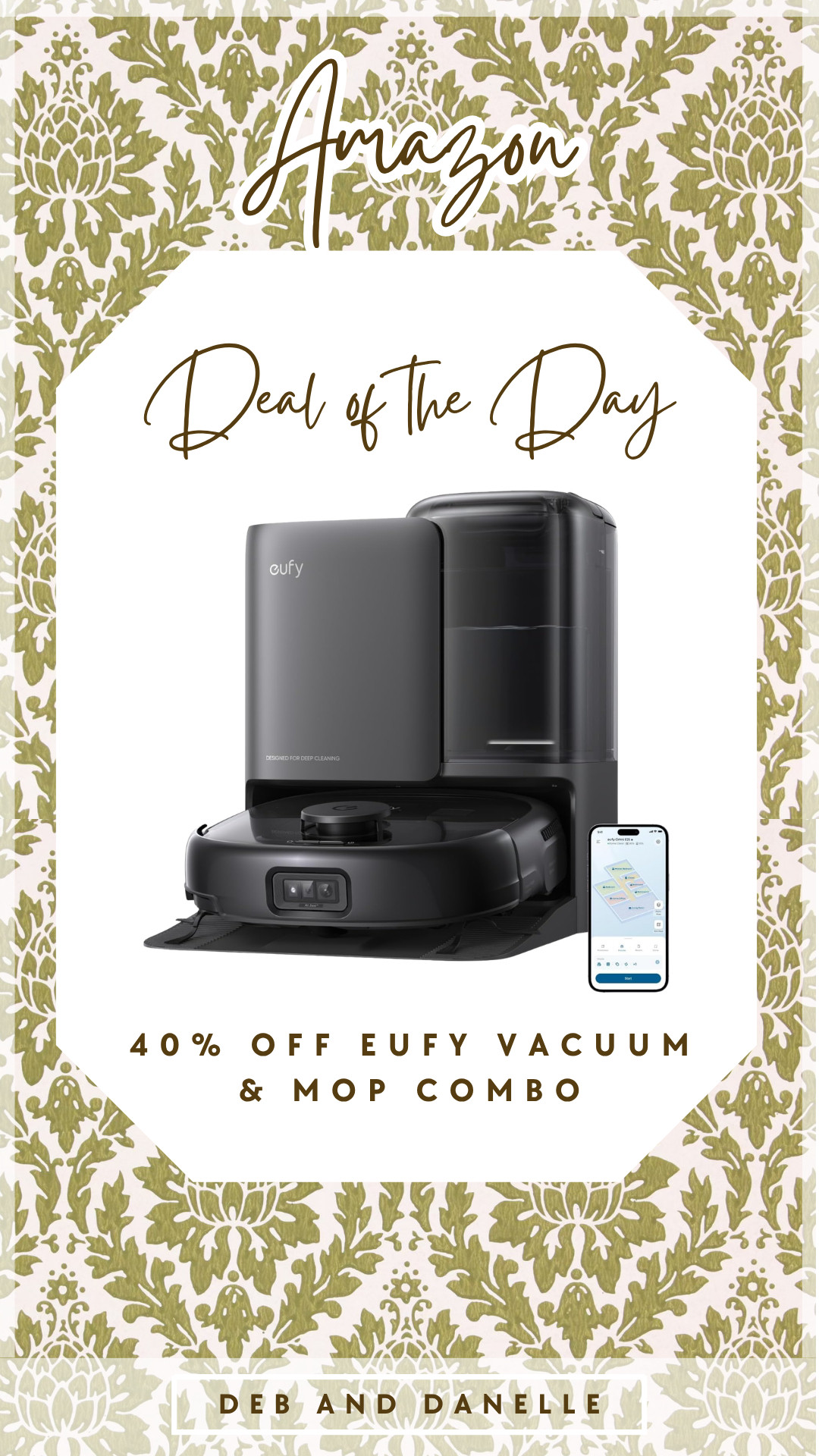 this Eufy robot vacuum and mop combo with the charging and automatic-empty base is currently 40% off of the listed price from @Amazon. We love ours.  

 #LTKHome #LTKSaleAlert