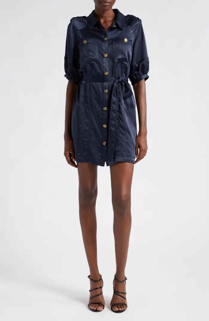 Murphy Satin Mini Shirtdress | Nordstrom