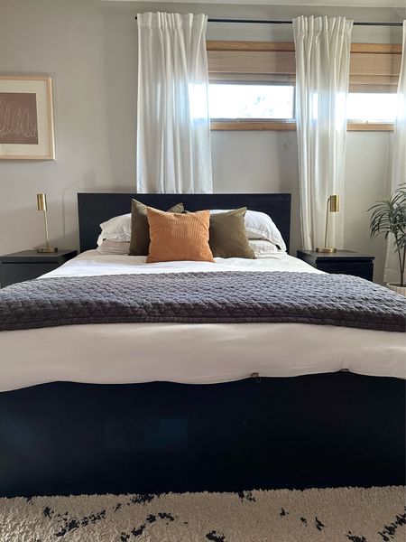 Black Master Bedroom
black bed frame | rug | bedding | target | wayfair | wall art | throw pillow | curtains

#LTKfindsunder100 #LTKhome #LTKsalealert