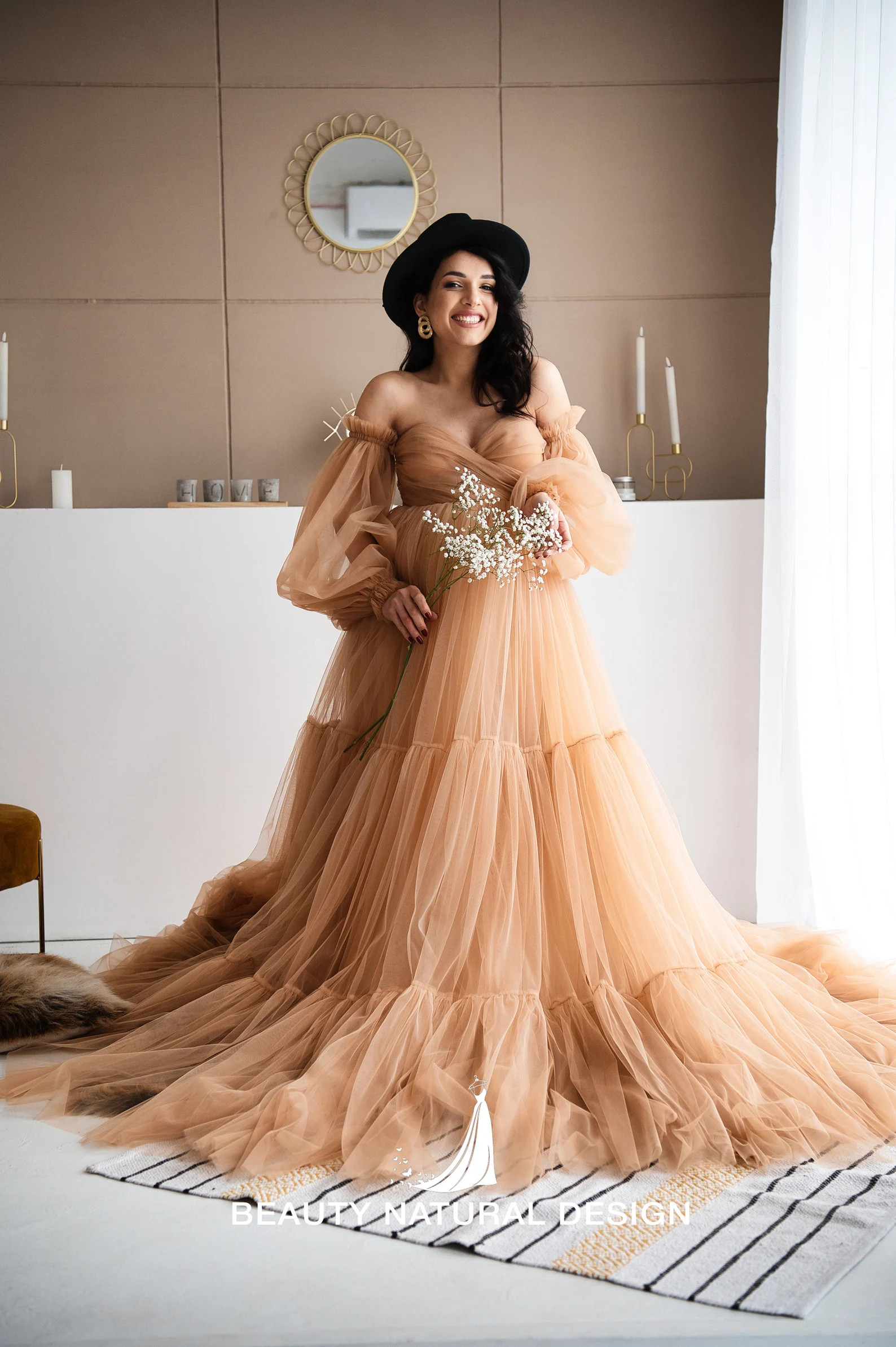 Beige Tulle Maternity Dress: Elegant Pregnancy Gown, Photo Shoot Dress - Etsy | Etsy (Global)