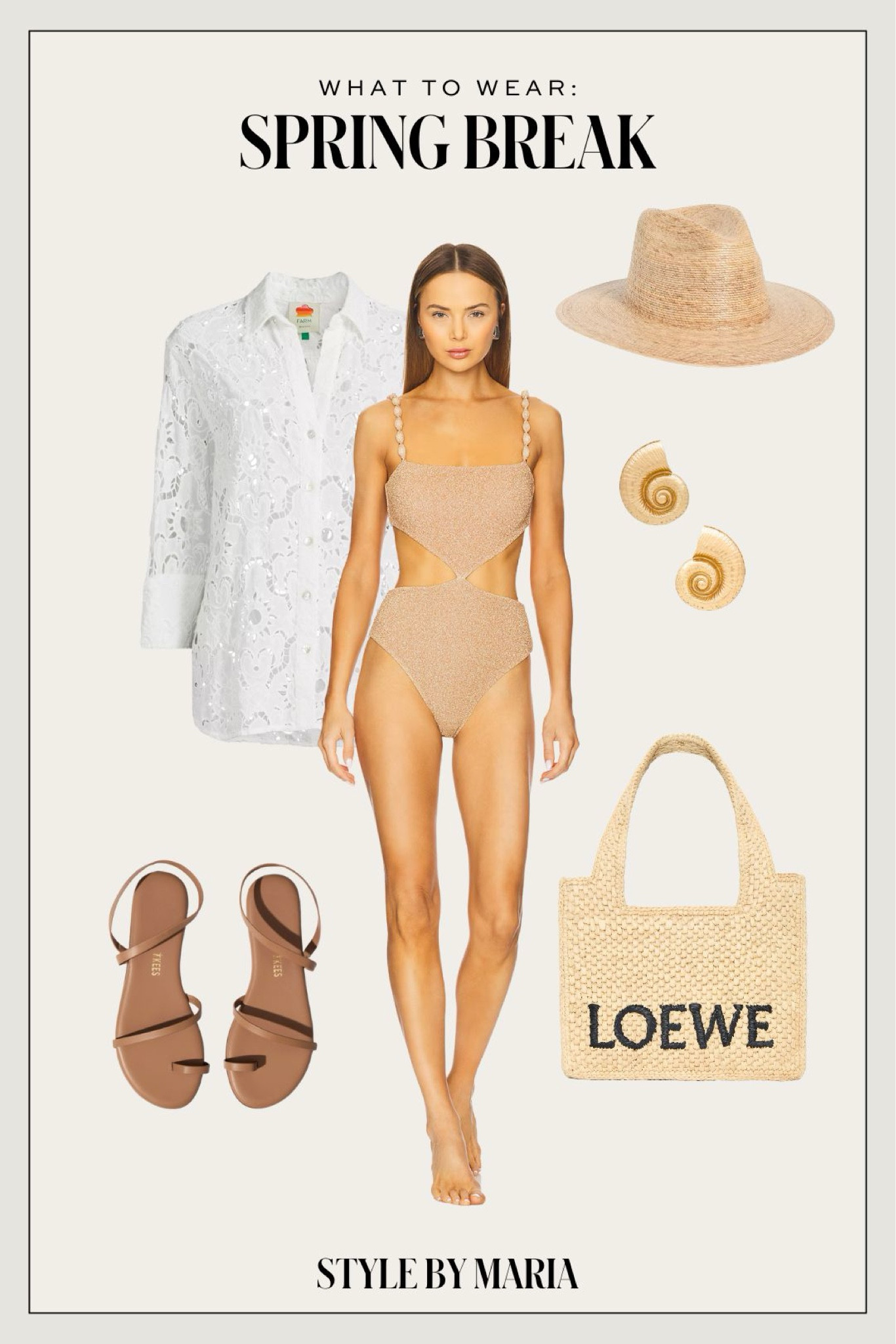 Beach vacation outfit / resort wear
Farm Rio eyelet shirt
Tkees Sandals
One piece swimsuit 
Loewe straw bag 

#LTKItBag #LTKSwim #LTKTravel