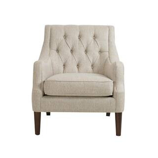 Madison Park Elle Beige Button Tufted Accent Chair FPF18-0514 - The Home Depot | The Home Depot