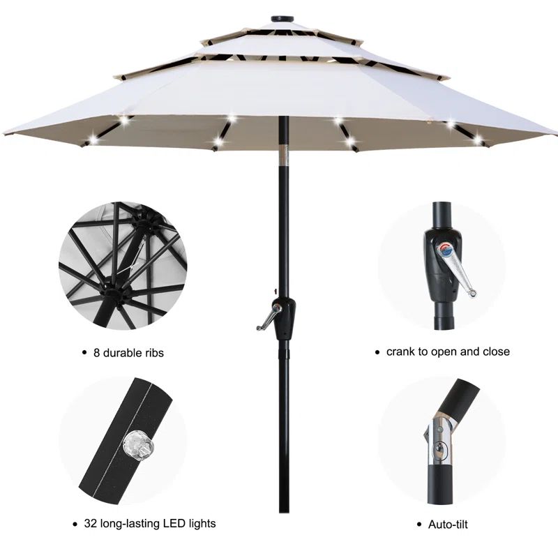Caerphilly Lighted Market Umbrella | Wayfair North America