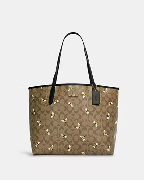 City Tote In Signature Canvas With Bee Print | Coach Outlet US