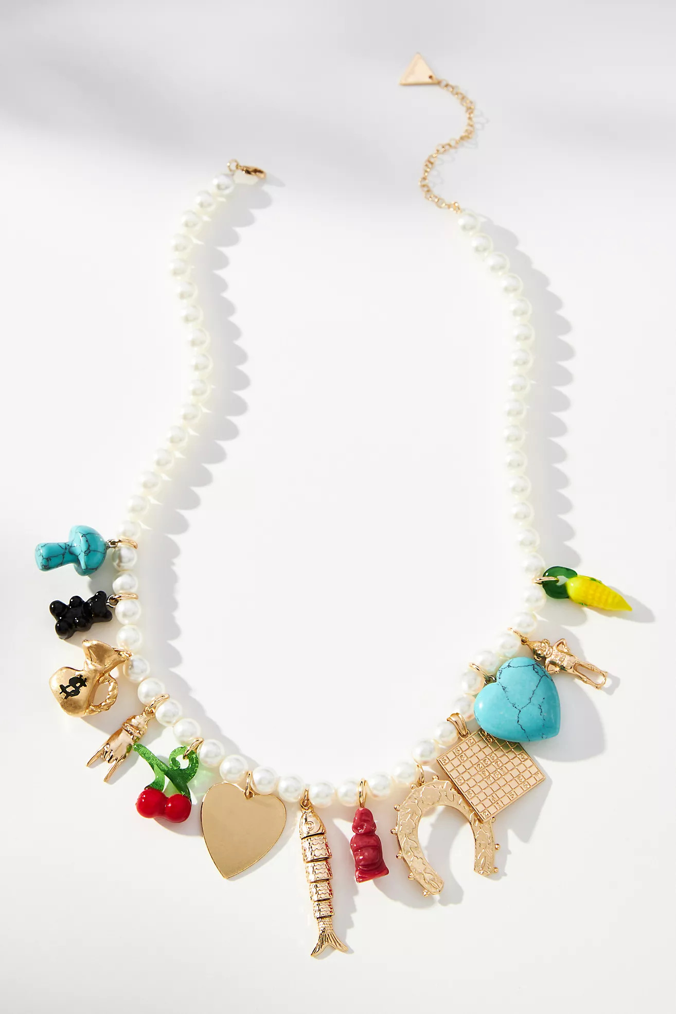 Mixed Charms Pearl Necklace | Anthropologie (US)
