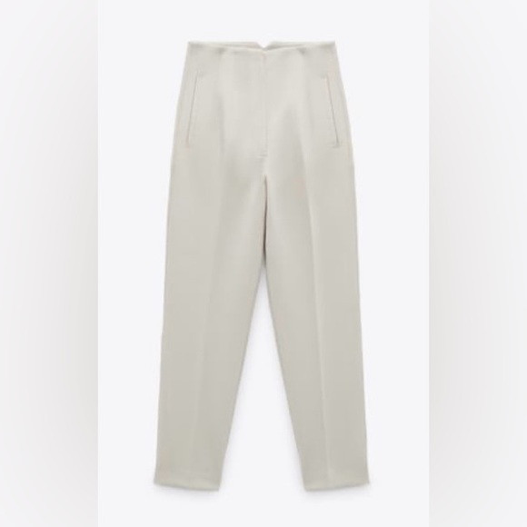High Waisted Ankle Cropped Pants w/Pockets-Med-Oyster White-EXCELLENT CONDITION! | Poshmark