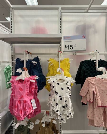 Babygirl rompers for $10 💘💘 so cute for everyday, I love the denim lookalike in the back! Will probably grab them for easy outfits 🫶🏼

Target baby, babygirl, rompers, one piece, ruffle sleeves, sleeveless romper, babygirl outfits 

#LTKfindsunder50 #LTKSeasonal #LTKbaby
