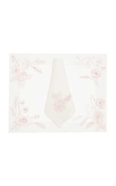 Flores Painted Linen Placemat and Napkin | Moda Operandi (Global)