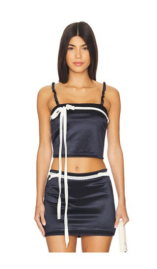 Ribbon Glide Cami Top in Navy | Revolve Clothing (Global)