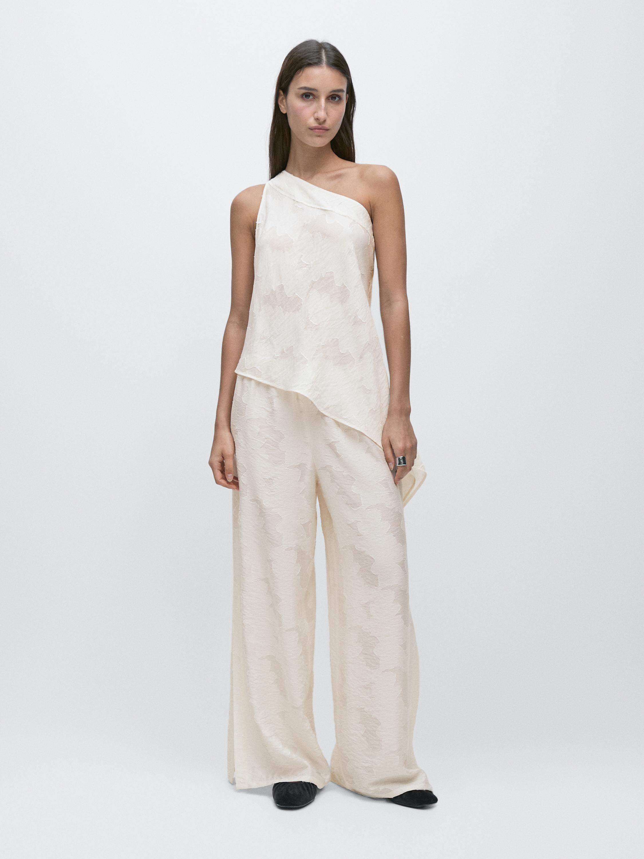 Top with asymmetric neckline | Massimo Dutti US