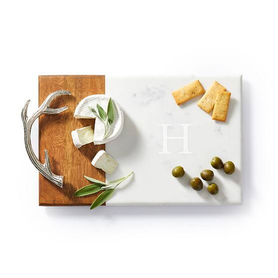 Wood and Marble Antler Cheese Board | Mark and Graham
