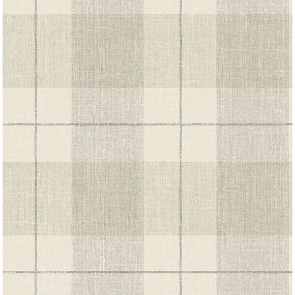 Newcastle Plaid Wallpaper, In Taupe, Gray, & Off-White | Bed Bath & Beyond