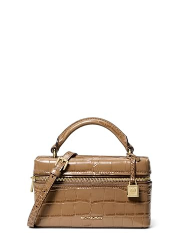 Michael Kors Jana Extra Small Top Handle Crossbody Bag, Gold-Tone Hardware/Crocodile Embossed Leather/Husk | Amazon (US)