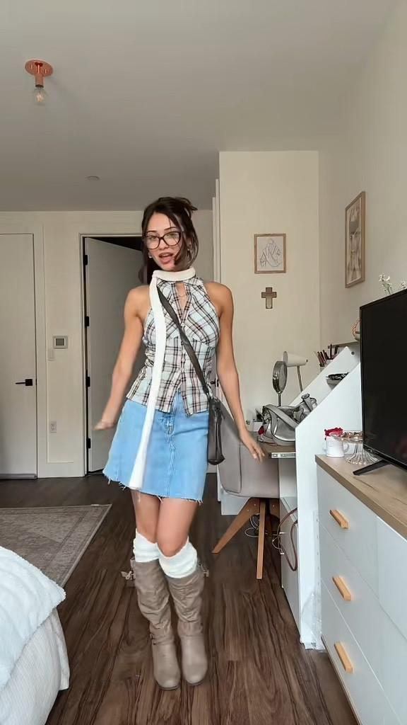 scarf is gap, bag, skirt, and boots are  thrifted! 

#LTKStyleTip #LTKFindsUnder50 #LTKPetite