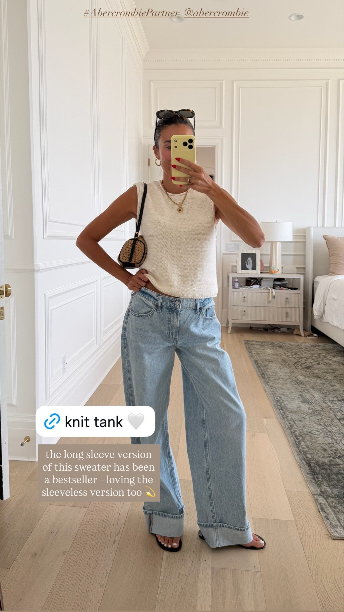 Love this sleeveless white knit tank 🤍 I’m wearing size small.  On sale BOGO 50% off 

#AbercrombiePartner @abercrombie

#LTKootd #LTKSeasonal #LTKSaleAlert