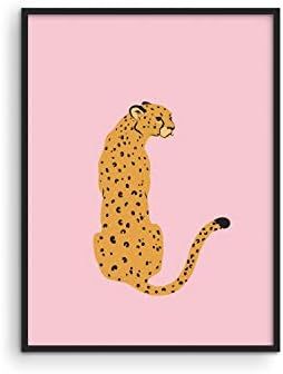 Cheetah Print Wall Decor Pink Poster - By Haus and Hues | Pink Posters for Room Aesthetic Blush P... | Amazon (US)