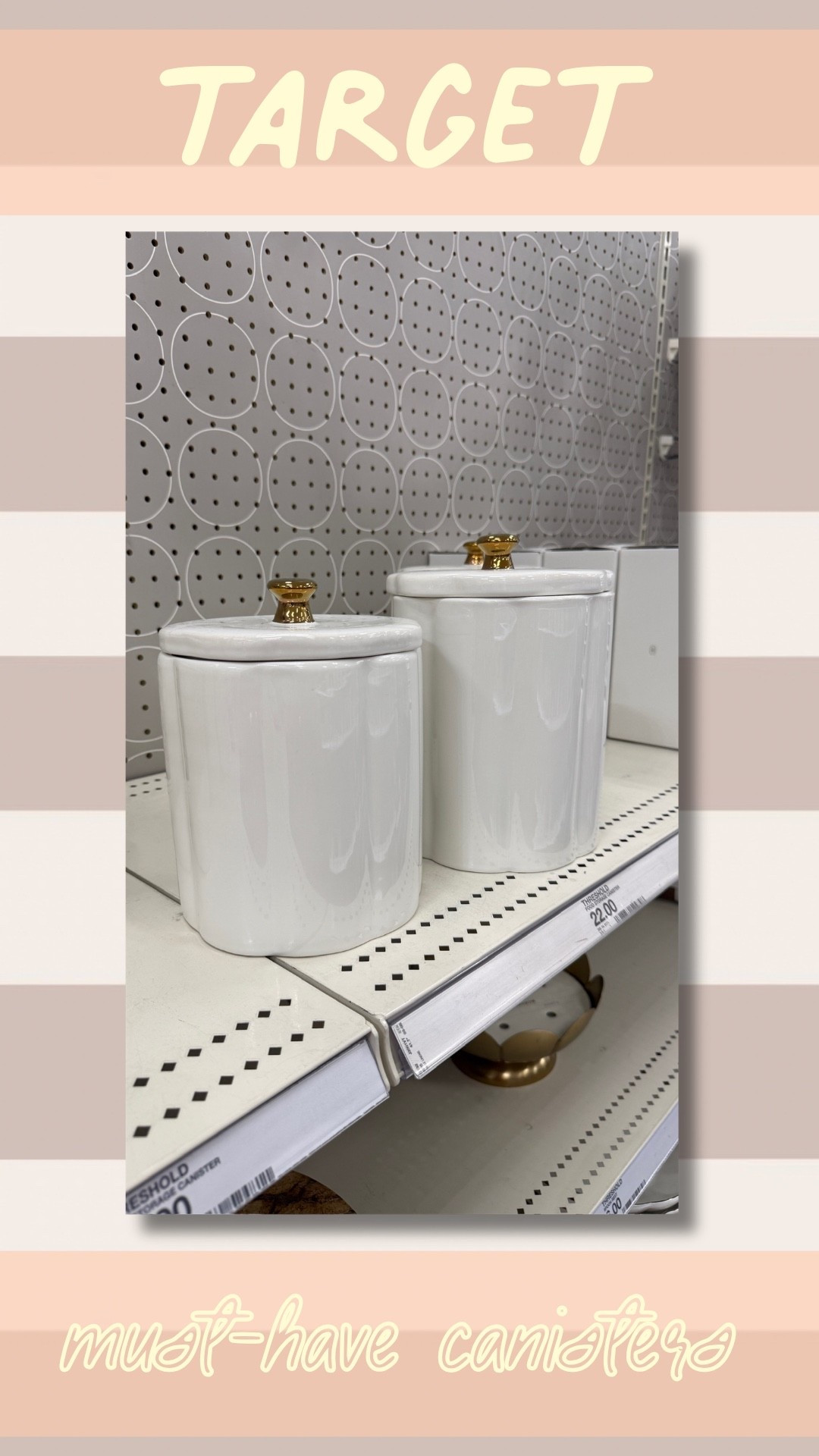 These Target canisters are such a cute find for the kitchen. The white ceramic with gold details would look so pretty on a kitchen counter or coffee bar.

#LTKSeasonal #LTKHome #LTKdayinmylife