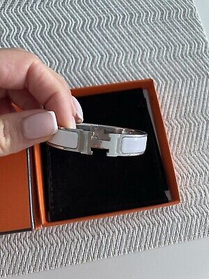Authentic Hermes Clic Clac H Bracelet PM White Silver  | eBay | eBay US