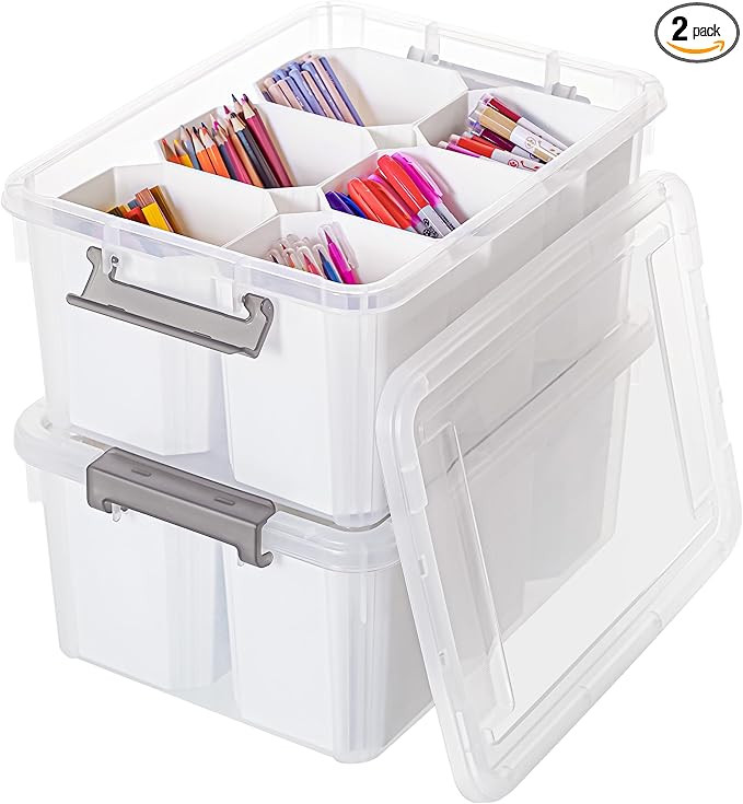 Citylife 17 QT Plastic Storage Bins Clear Storage Box with Lids Multipurpose Stackable Storage Co... | Amazon (US)