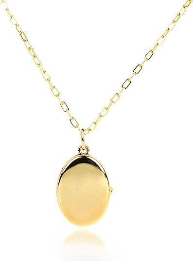 Locket Necklace For Women - Oval Locket Pendant Necklace With Picture Inside | Amazon (US)