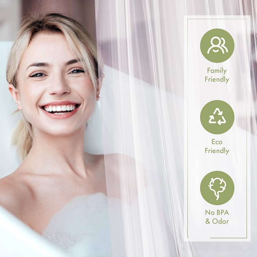 AmazerBath Extra Long Shower Curtain Liner, Clear, 84 Inches Long, 72x84 Plastic Curtain Liner, C... | Amazon (US)