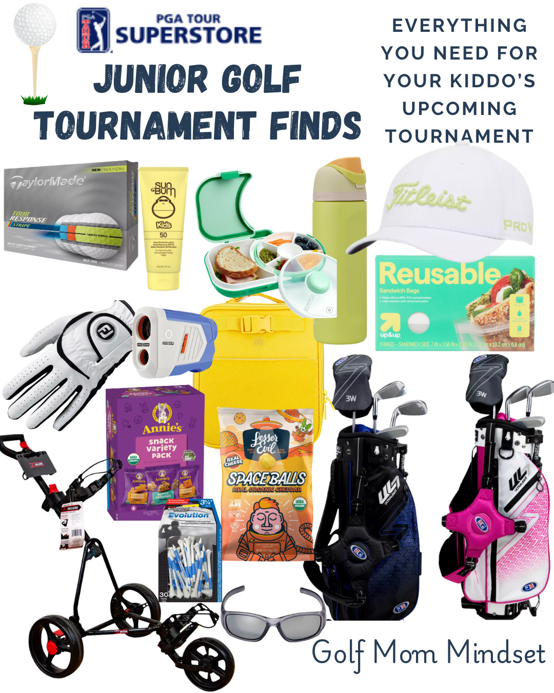 Everything your junior golfer needs for tournament day ⛳️🤍

From last-minute essentials at PGA TOUR Superstore to easy grab-and-go finds at Target — this is our go-to combo to feel prepared, calm, and confident heading into the weekend.

Think: snacks ✔️
sunscreen ✔️
extra gloves ✔️
hydration ✔️
and all the little things that make a big difference when they’re out there competing.

Because when they feel prepared… they play with confidence 💫

Save this for your next tournament + share with a golf parent who needs this list!
Follow @golfmommindset for more real-life junior golf tips 🤍⛳️ 

 #LTKmomlife #LTKActive #LTKKids