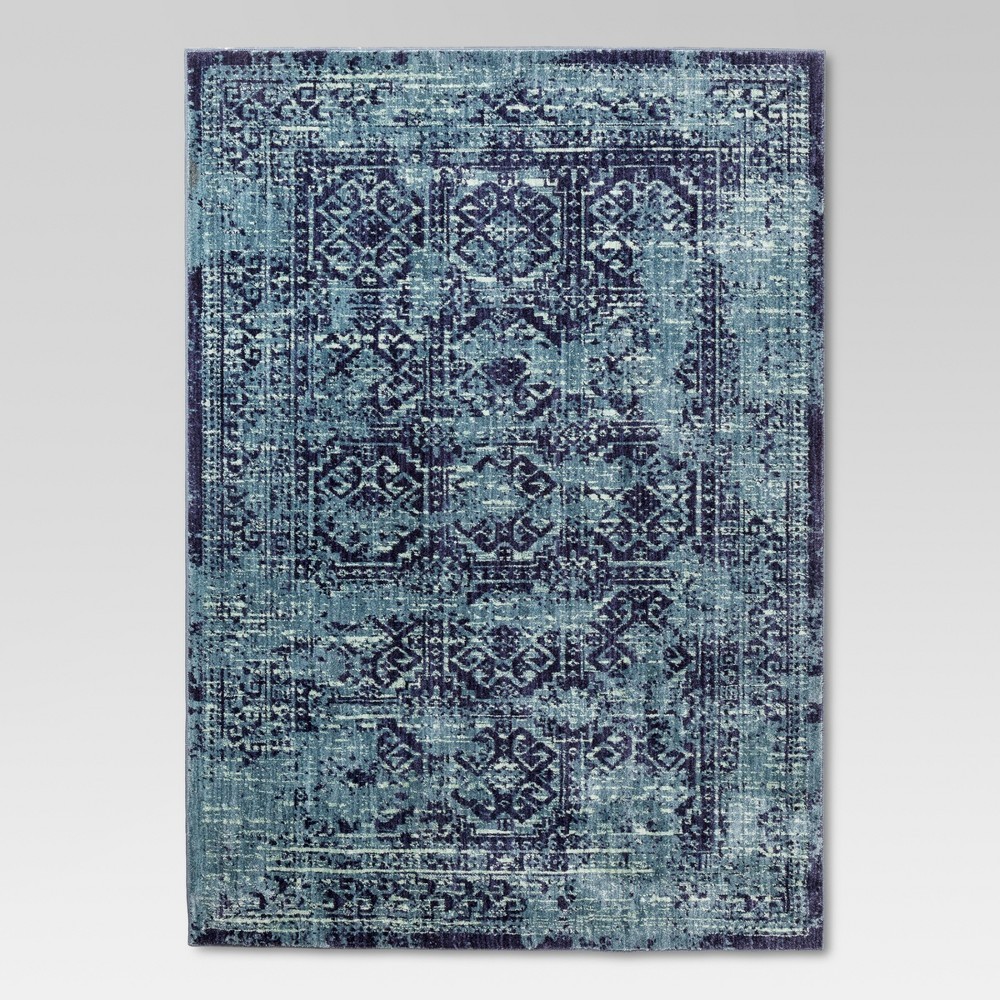 Area Rug Overdyed Turquoise 5'x7' - Threshold | Target