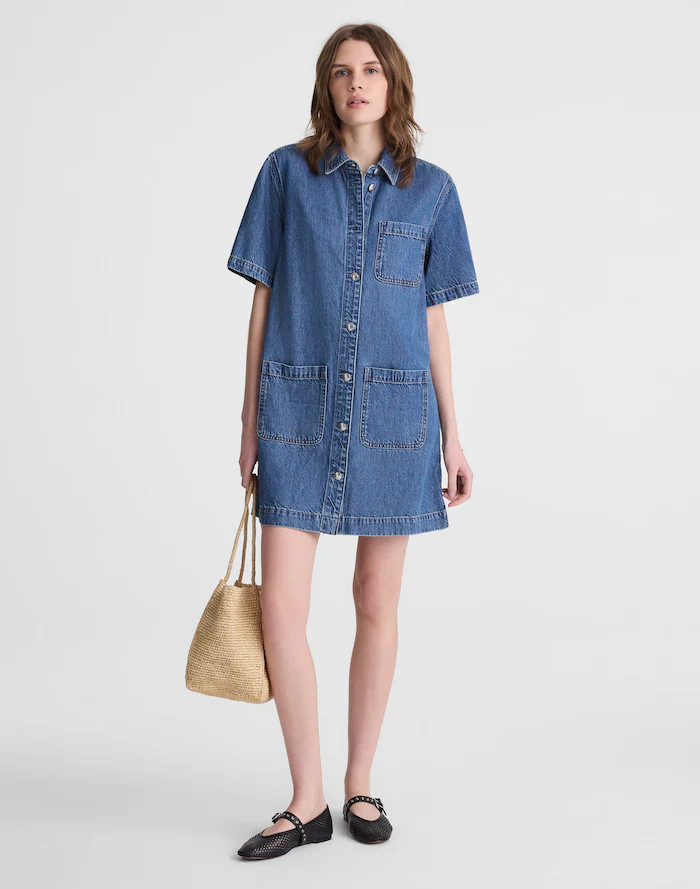 Airy Denim Boxy Mini Shirtdress | Madewell