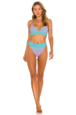 BEACH RIOT X REVOLVE Riza Bikini Top in Pastel Color Block from Revolve.com | Revolve Clothing (Global)