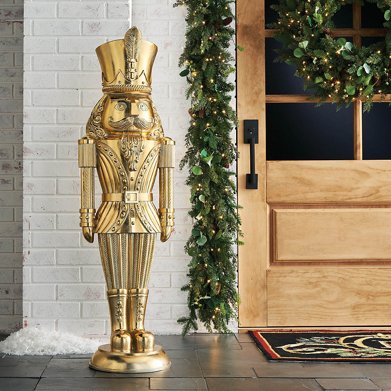 4 ft. Nutcracker Soldier - Gold - Outdoor Christmas DÃ©cor - Frontgate | Frontgate