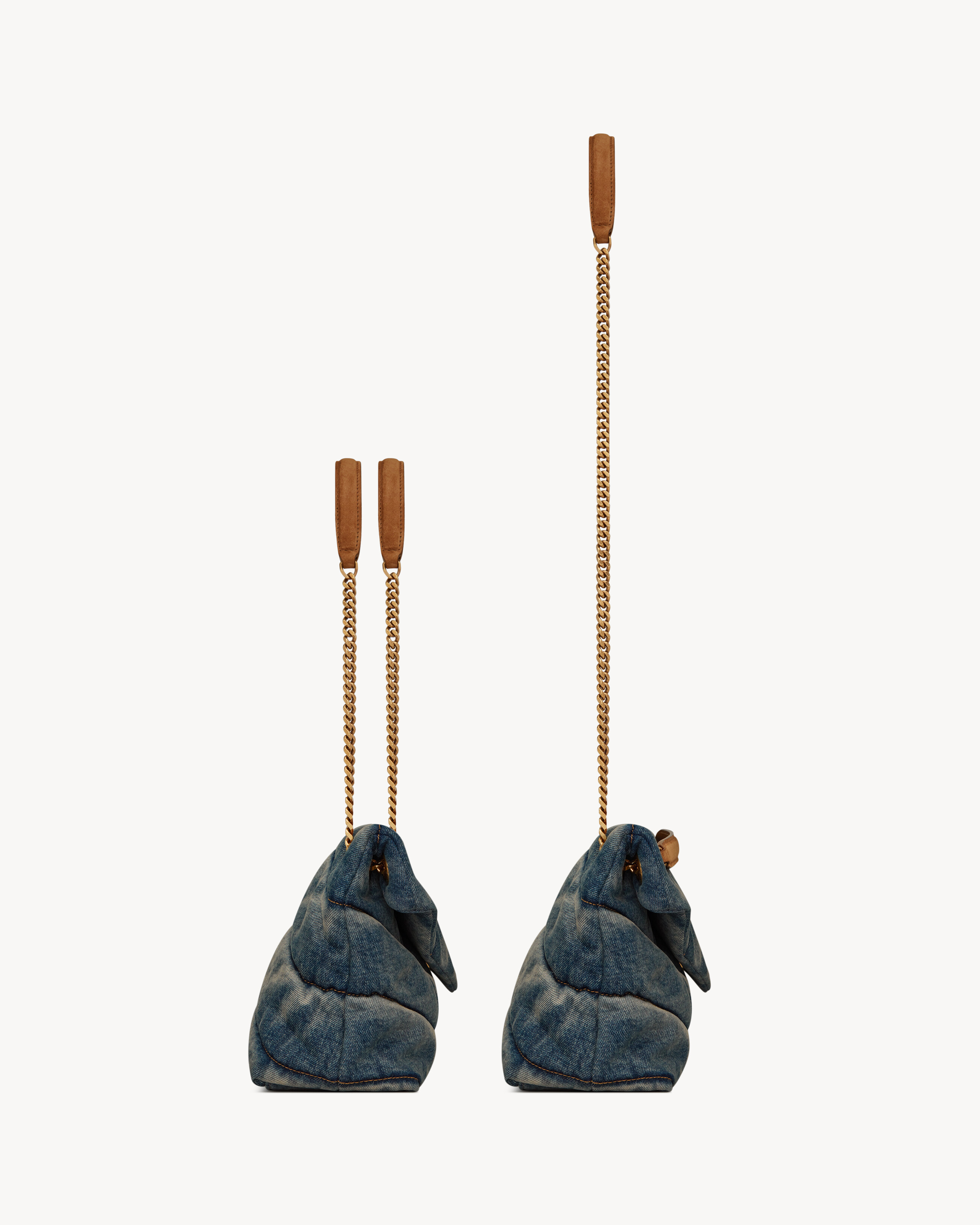 PUFFER SMALL in suede and denim | Saint Laurent Inc. (Global)