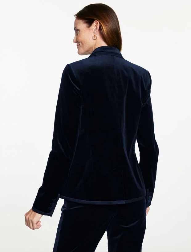 Tipped Velveteen Blazer | Talbots