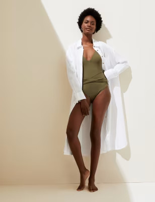 Pure Linen Midi Shirt Beach Dress | M&S Collection | M&S | Marks & Spencer (UK)