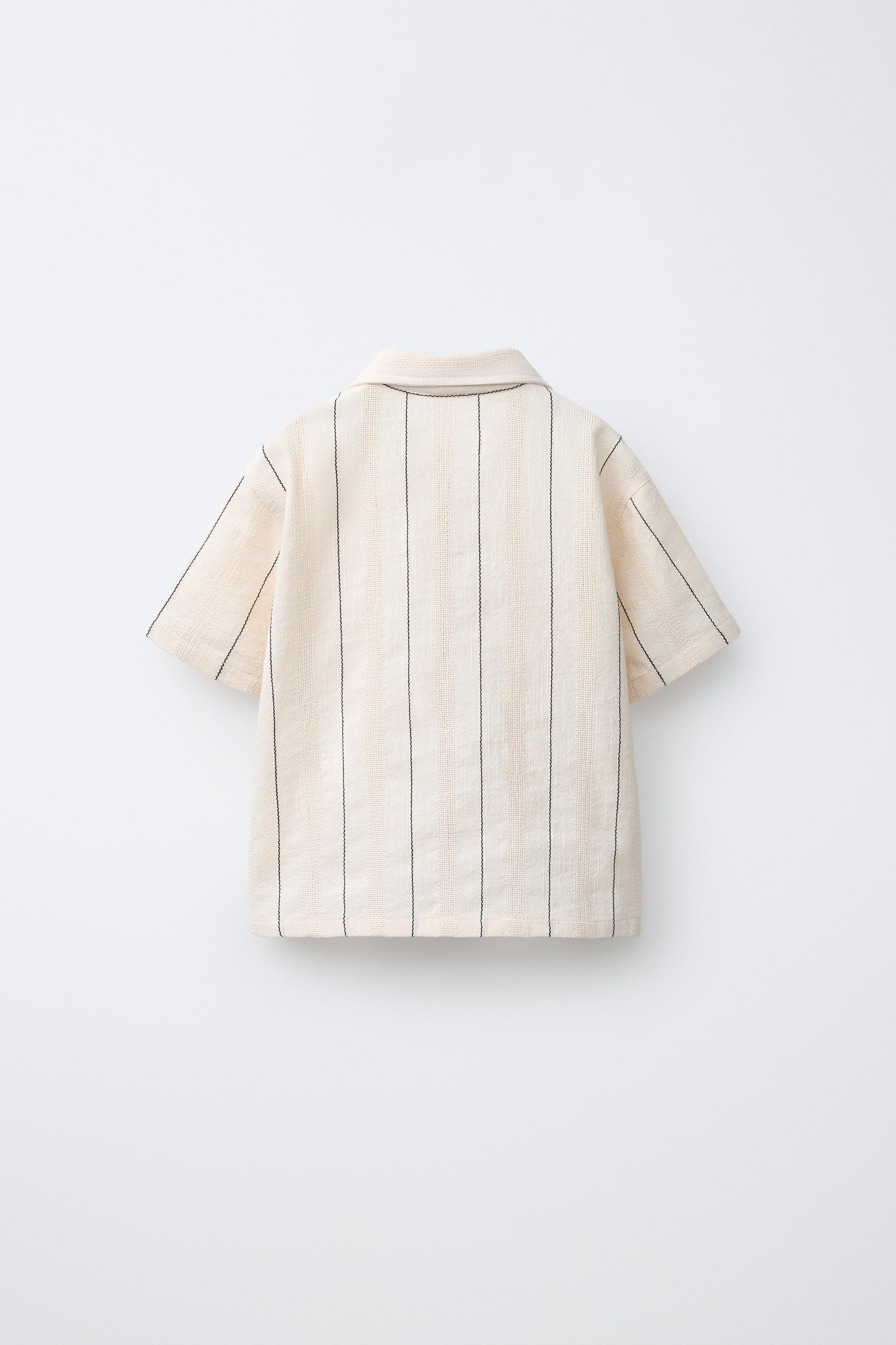 STRIPED TEXTURED SHIRT | Zara US