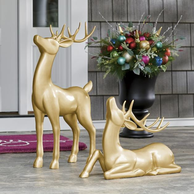Gold Outdoor Deer | Grandin Road | Grandin Road