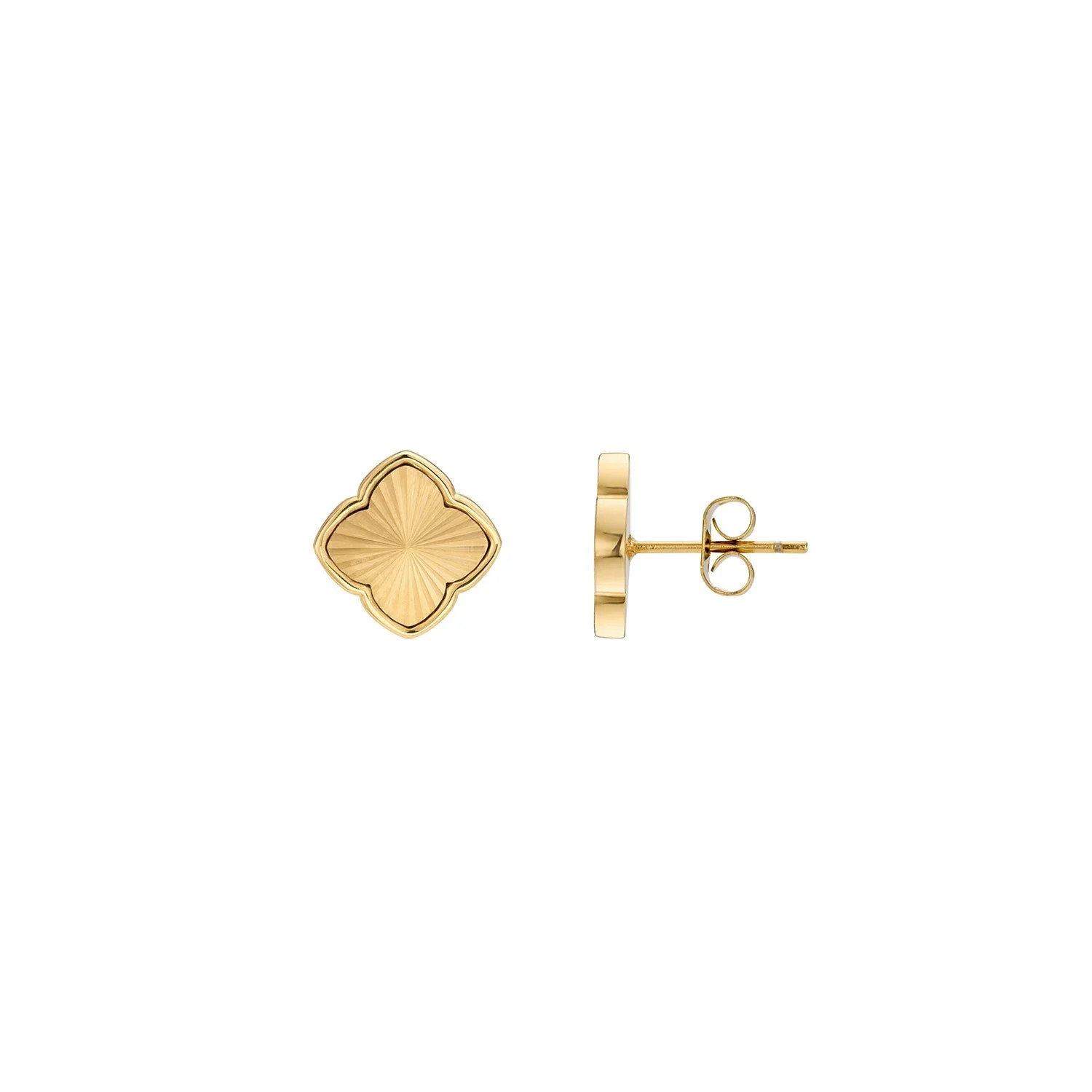 Textured Clover Stud Earrings (Gold) | Abbott Lyon